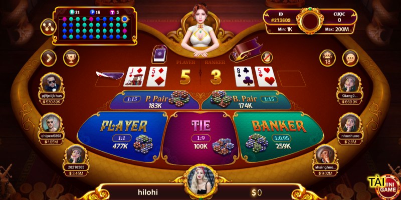 Một số cửa đặt cược trong Baccarat